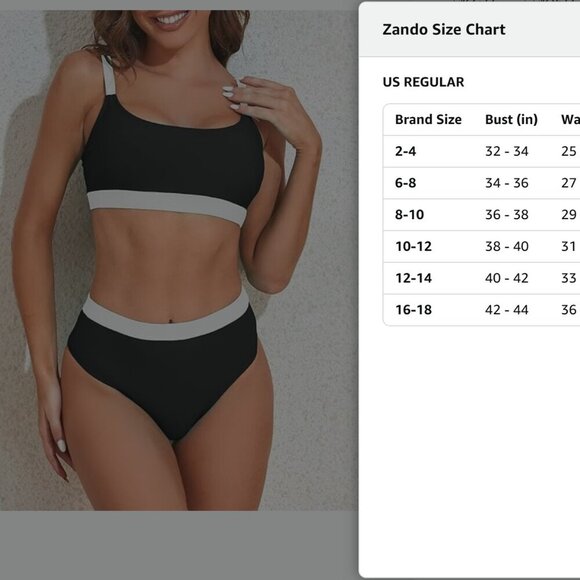 Swimsuit 2 Piece High Cut Bathing Suit - Picture 7 of 7